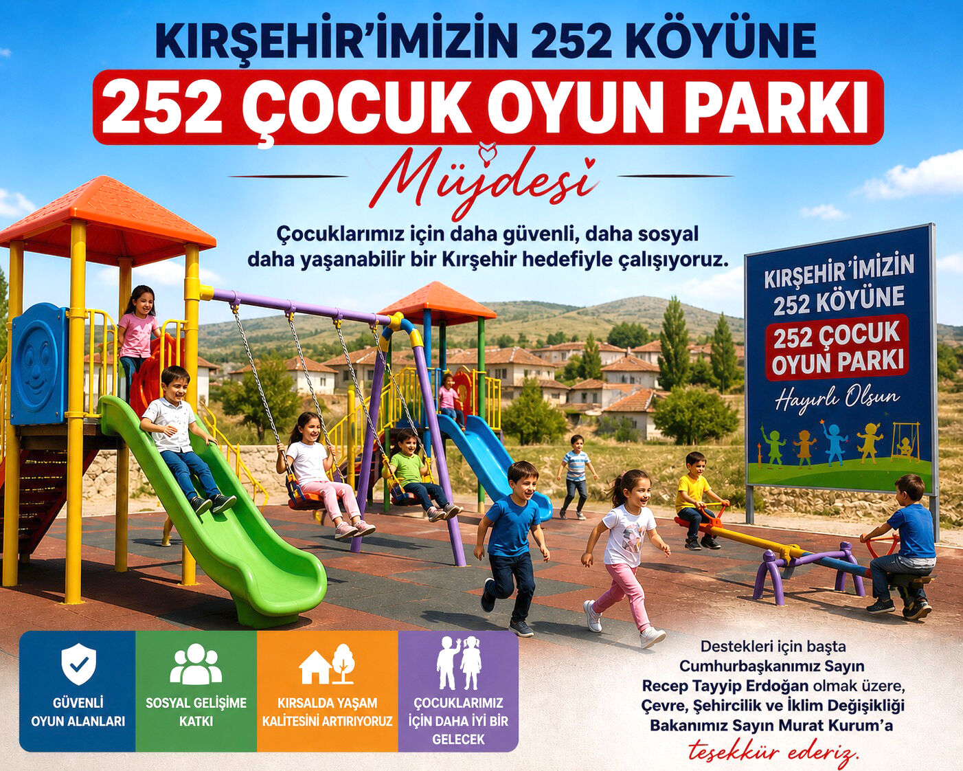 Kırşehir’de 252 Köye 252 Çocuk Oyun Parkı Müjdesi!1