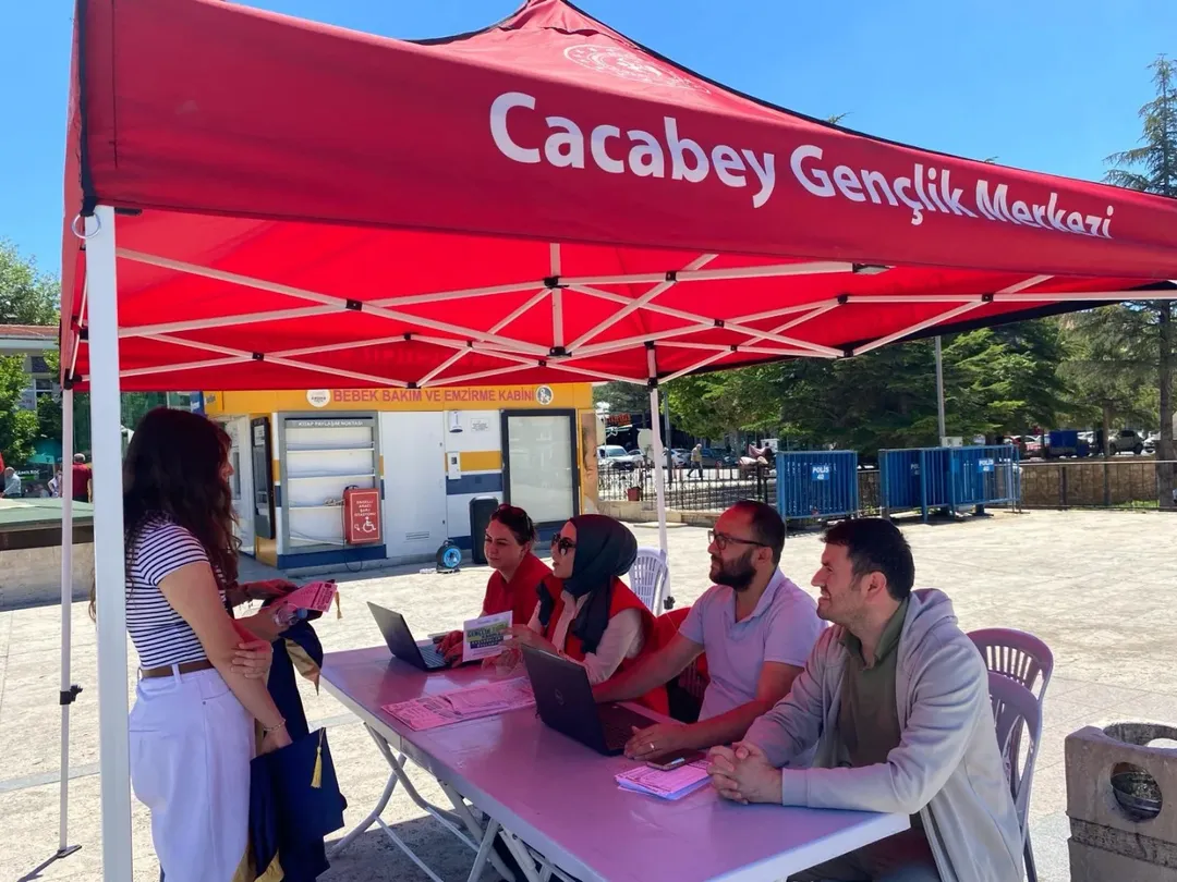 Gençlik Kampları Coşkusunu Cacabey Meydanı’na Taşıdık! 🏕️✨Meydanda Kurduğumuz Tanıtım Standınd (2)