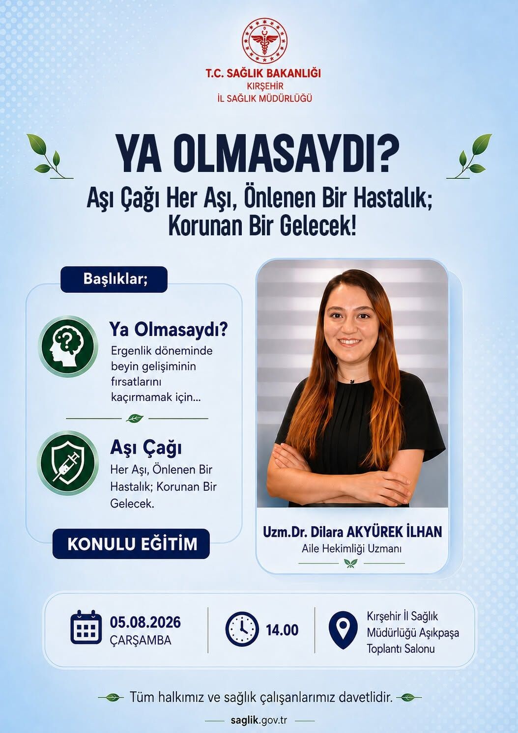 Kırşehir İl Sağlık Müdürlüğü, Toplum Sağlığını Korumak Ve Aşı Bilincini Artırmak Amacıyla Önemli Bir Eğitim Seminerine Ev Sahipliği Yapmaya Hazırlanıyor.