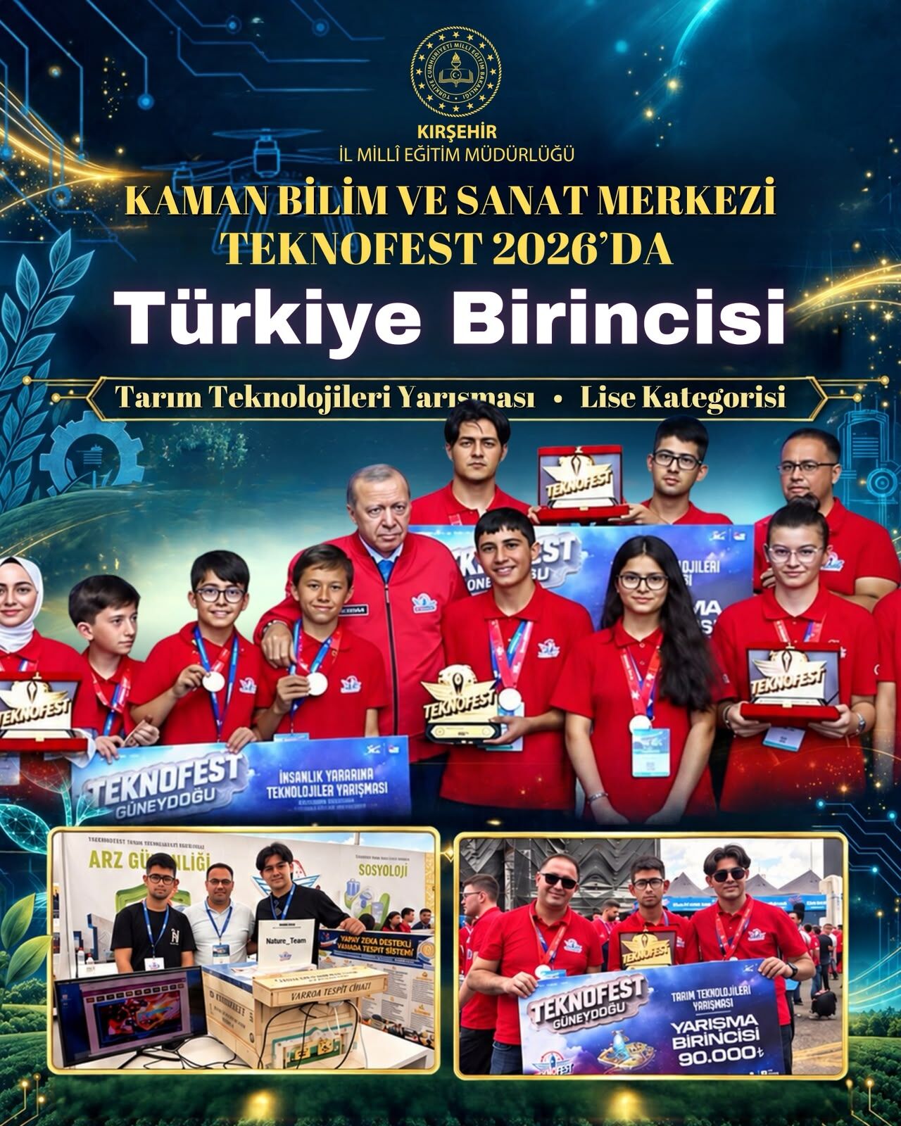 Teknofest 2026'Nın Şampiyonu Kırşehir'den Kaman Bi̇lsem Türkiye Birincisi Oldu!